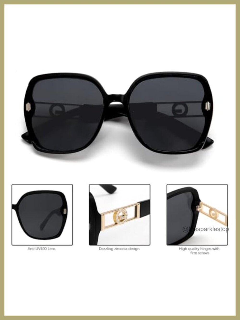 Retro Oversized Square Sunglasses - Picture 4 of 6